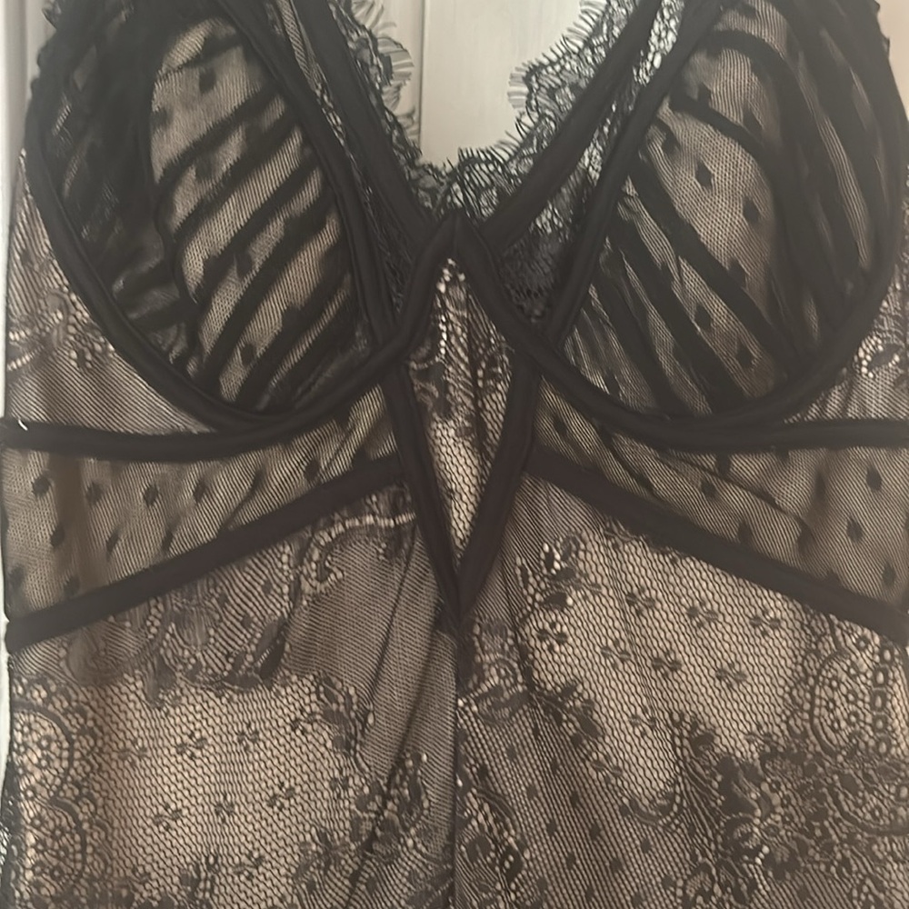 Bebe size small Lacey black tight dress. Zipper works. Never been worn! - Picture 2 of 5